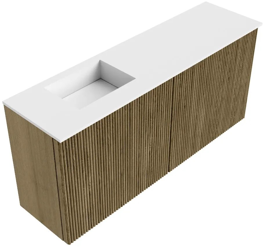 Mondiaz Joya 90cm toiletmeubel dusk met wastafel faye links zonder kraangat talc