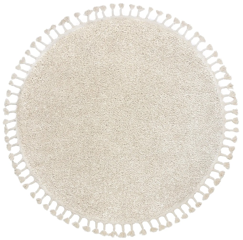 Tapijt BERBER 9000 ROND crème rand ,  Barber , marokkaanse shaggy