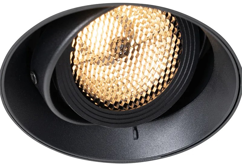 Moderne inbouwspot zwart GU10 AR70 rond trimless - Oneon Honey Modern GU10 Binnenverlichting Lamp