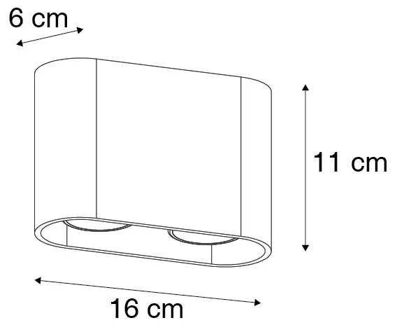 Moderne opbouwspot wit 2-lichts GU10 50mm - Ronda