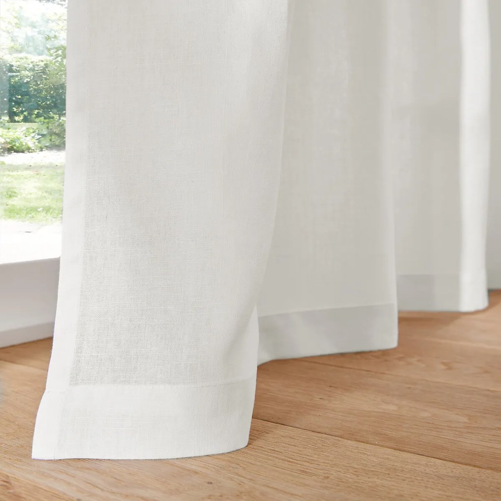 Gordijn in gewassen linnen met oogjes Onega