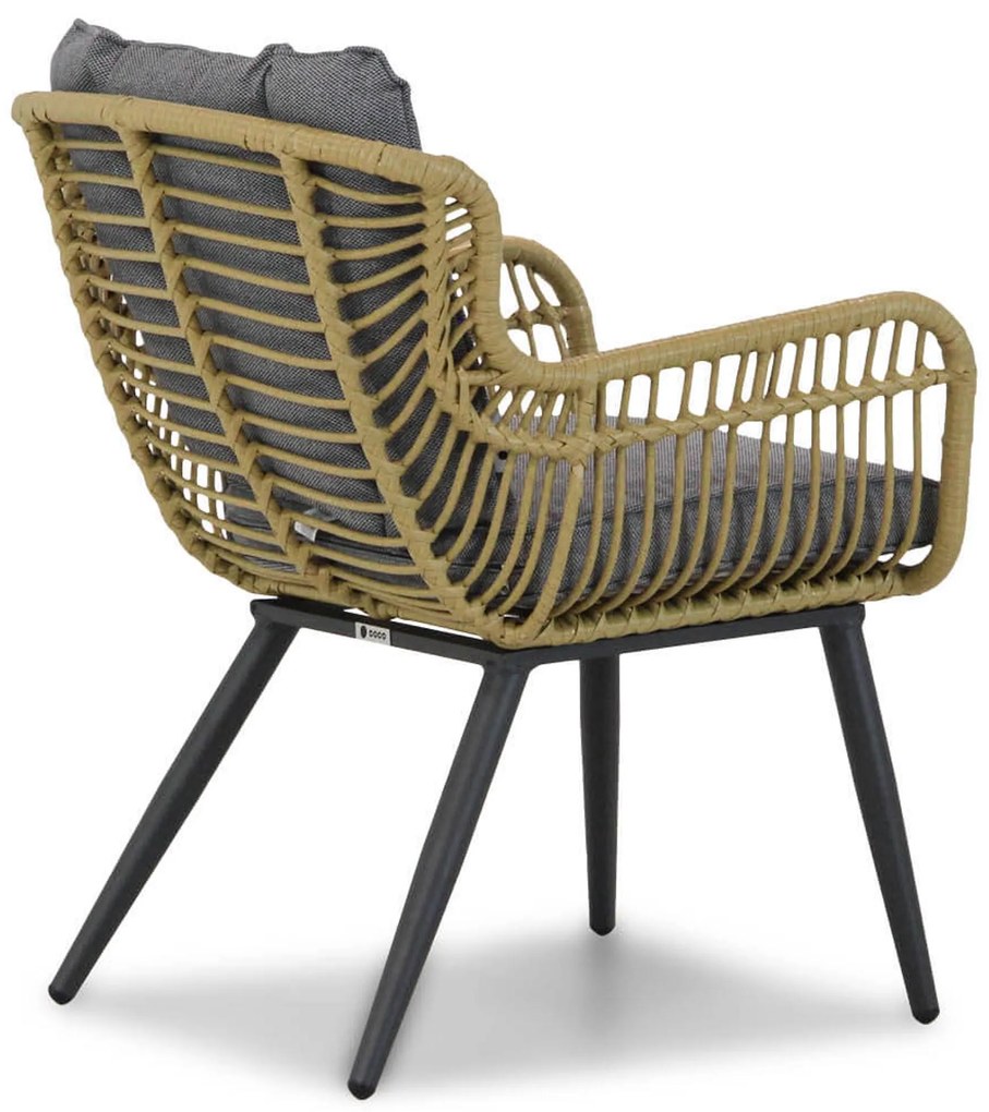 Tuinset 6 personen 220 cm Wicker/Aluminium/Aluminium/wicker Taupe Coco Azzano/Zaga