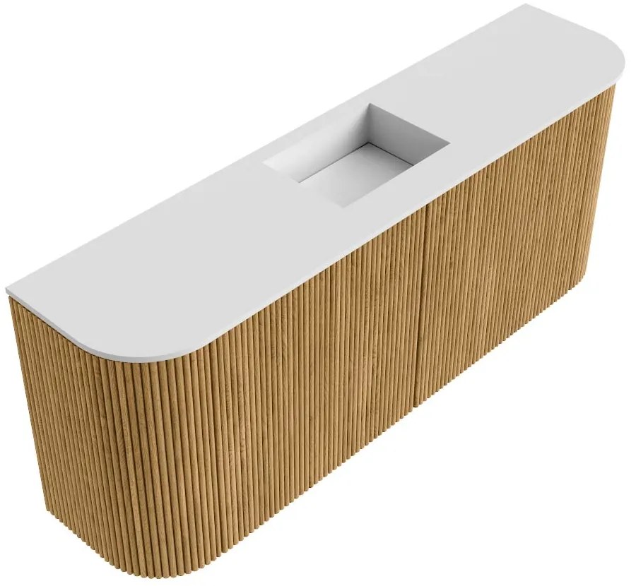 Mondiaz Joya 105cm toiletmeubel ronding links/rechts oak met wastafel faye midden 1 kraangat talc