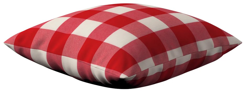 Dekoria Kussenhoes Mia, wit-rood ruit 50 x 50 cm