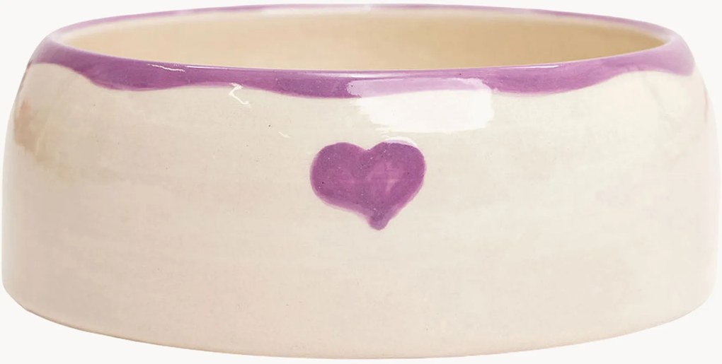 Handbeschilderde keramische voerbak Heart