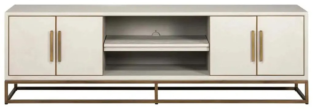 Richmond Interiors Whitebone Tv-meubel Wit Hout Met Messing - 200x44.5x61cm.