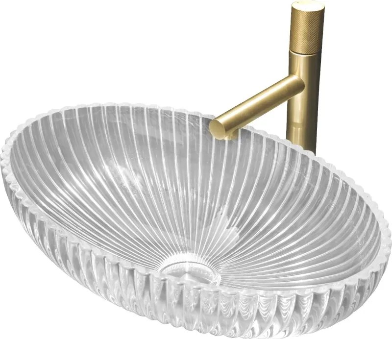 Mexen Zira glazen opbouw waskom 53 x 35 cm, transparant - 24175300