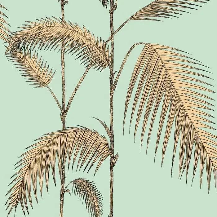 Cole & Son Palm Leaves behang Mint Sand