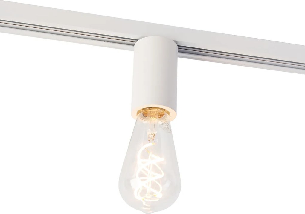 E27 fitting met rail ophanging voor 1-fase rail wit - Iconic Jeana
