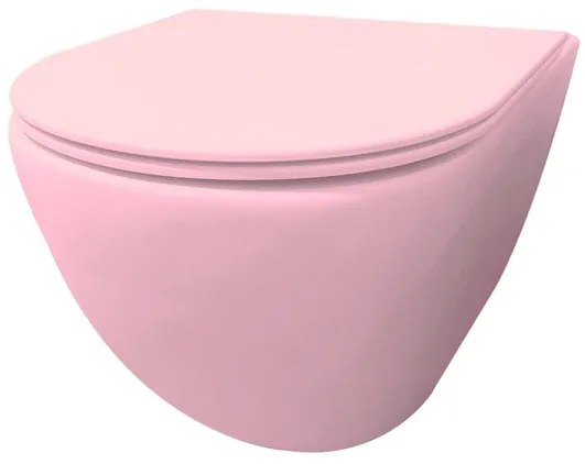 Best Design morrano-49-zonder-spoelrand wandcloset blinde bevestiging incl. zitting mat-lichtroze lichtroze mat 4016760