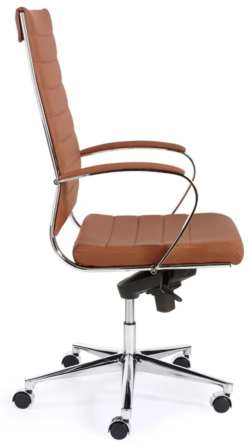 Design Bureaustoel Van Bruin PU-leder