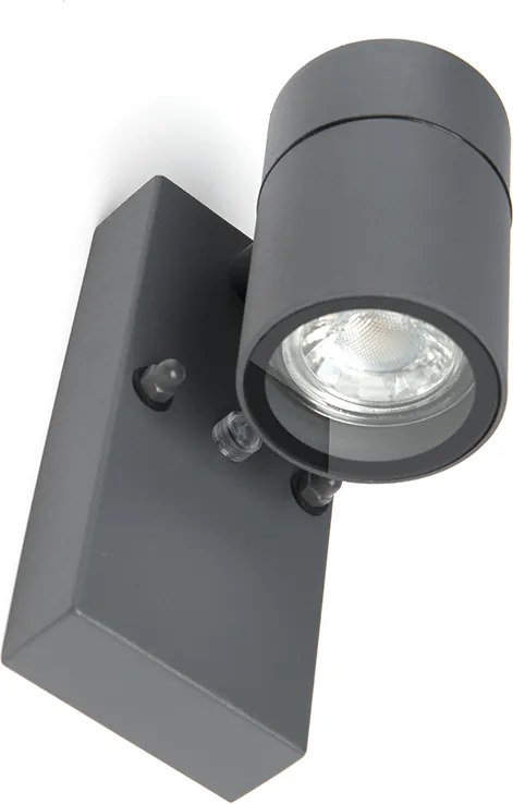 Buiten wandlamp met schemerschakelaar / dag-nacht sensor met bewegingsmelder antraciet IP44 met schemersensor - Solo Modern GU10 IP44 Buitenverlichting cilinder / rond