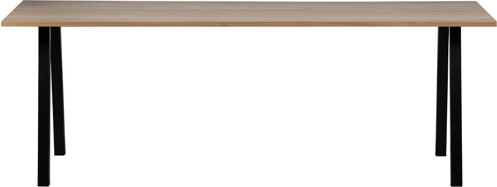 WOOOD | Eettafel burn small: lengte 180 cm x breedte 90 cm naturel, zwart eettafels hout, metaal meubels tafels