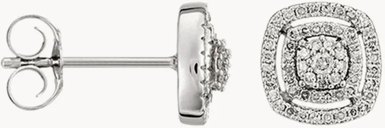 Oorbellen Square Richesse van witgoud, met diamanten