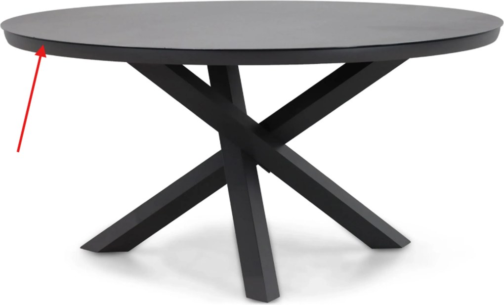 Tuinset Ronde Tuintafel 6 personen 150 cm Aluminium/wicker Grijs  Lifestyle Garden Furniture Nice/Livorno