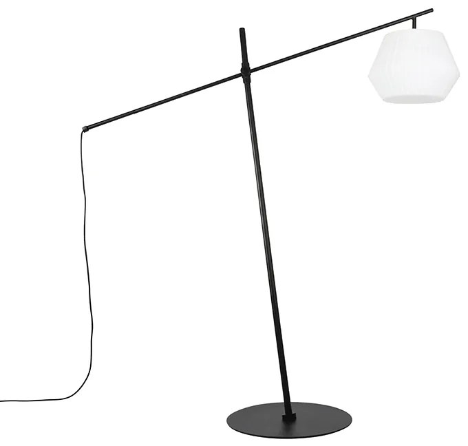 Design buiten vloerlamp zwart met witte kap IP44 - Robbert