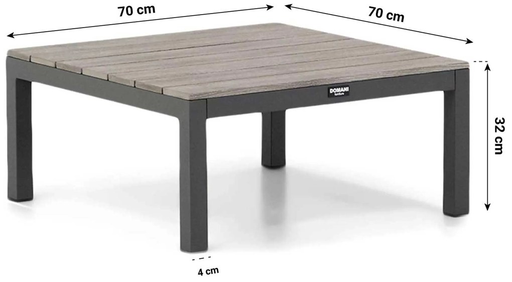 Loungeset 5 personen Aluminium Grijs Domani Furniture La Festa