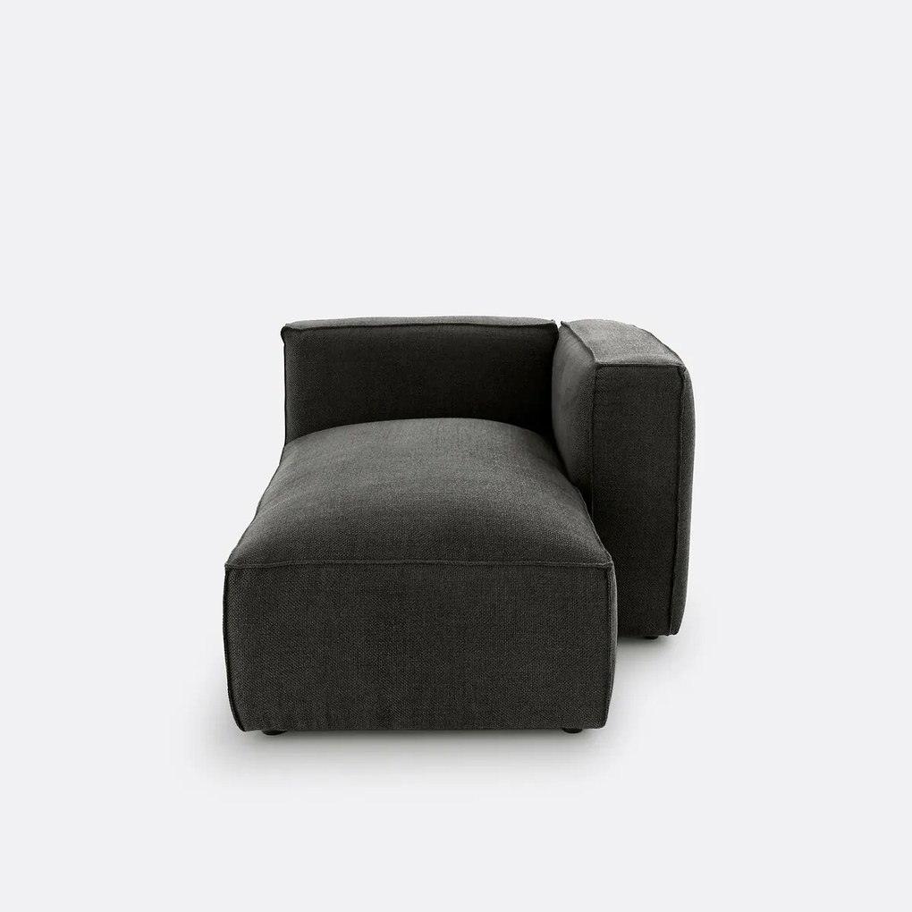 Modulaire longchair van getextureerde stof, Seven
