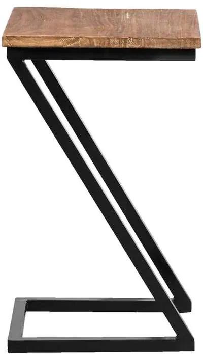 Bijzettafel Ravenna - zwart/naturel - 50x30x30 cm - Leen Bakker