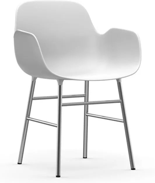 Normann Copenhagen Form Armchair stoel met verchroomd onderstel wit