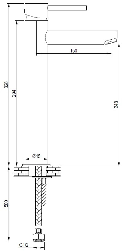 Brauer Gold Edition ColdStart verhoogde wastafelkraan energy-saving model A messing geborsteld PVD
