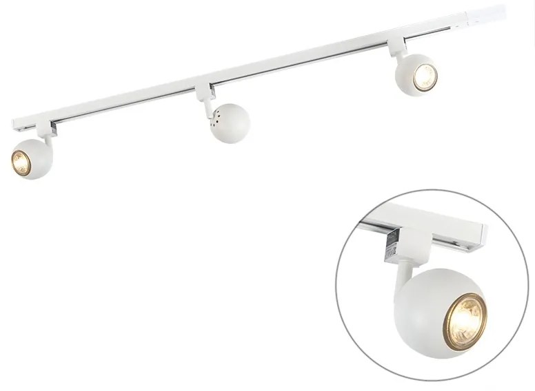 Modern railsysteem met 3 Spot / Opbouwspot / Plafondspots wit 1-fase - Iconic Gissi Modern GU10 Binnenverlichting Lamp