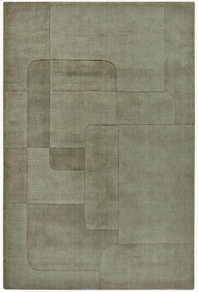 Wollen vloerkleed Charlotte met hoog-laag effect