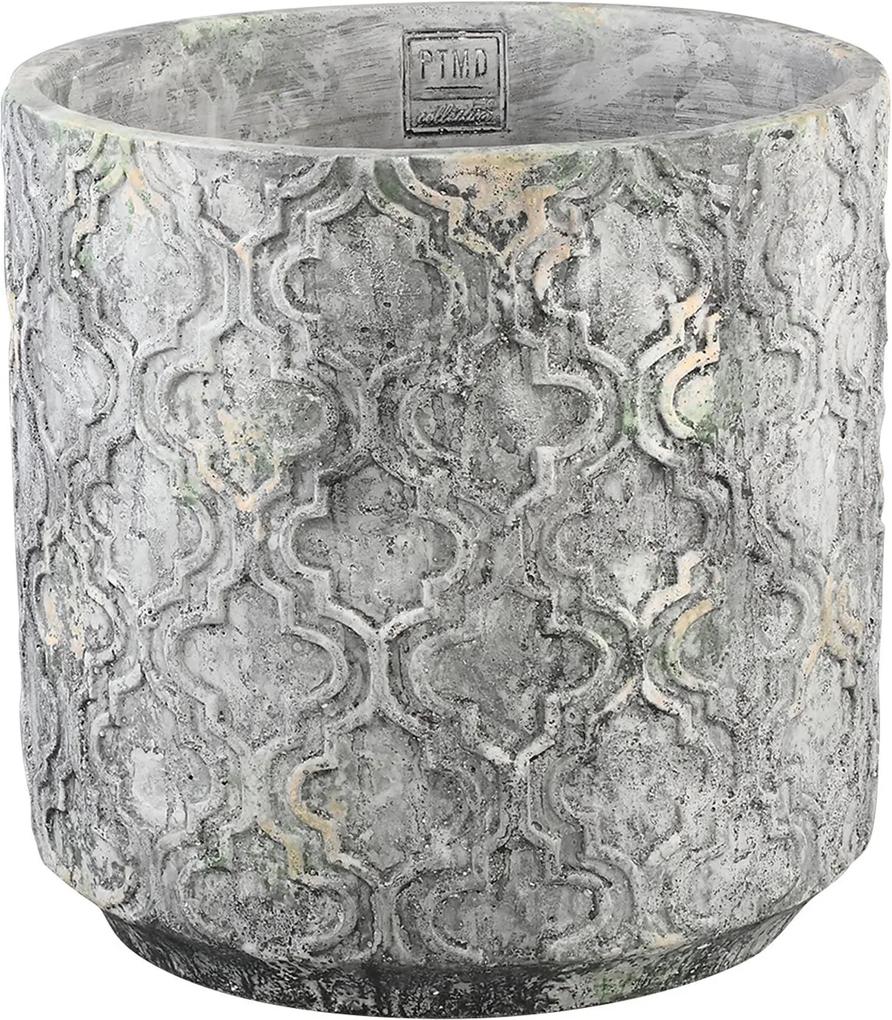 PTMD Collection | Bloempot Mirla lengte 50 cm x breedte 50 cm x hoogte 50 cm grijs bloempotten cement vazen & bloempotten | NADUVI outlet