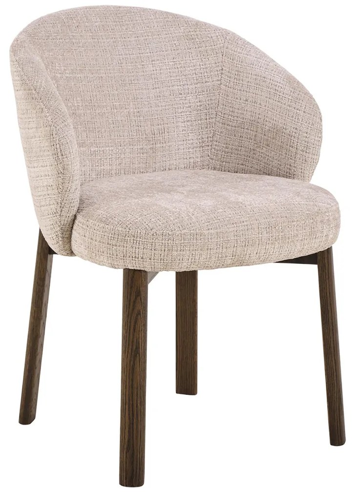 Luxe Eetkamerstoel Beige Met Hout