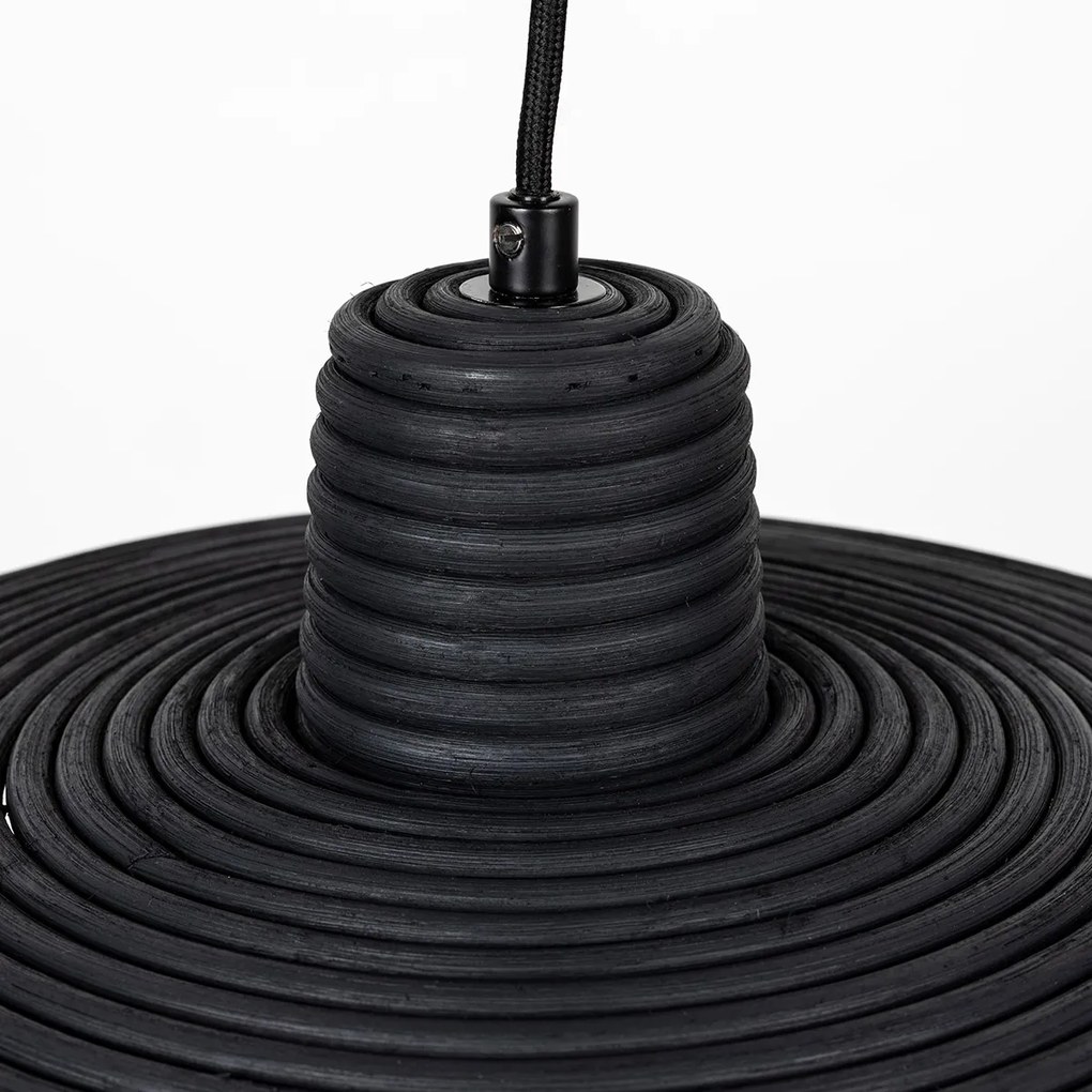 Zuiver Balance M Ronde Hanglamp Zwart Rotan 45 Cm
