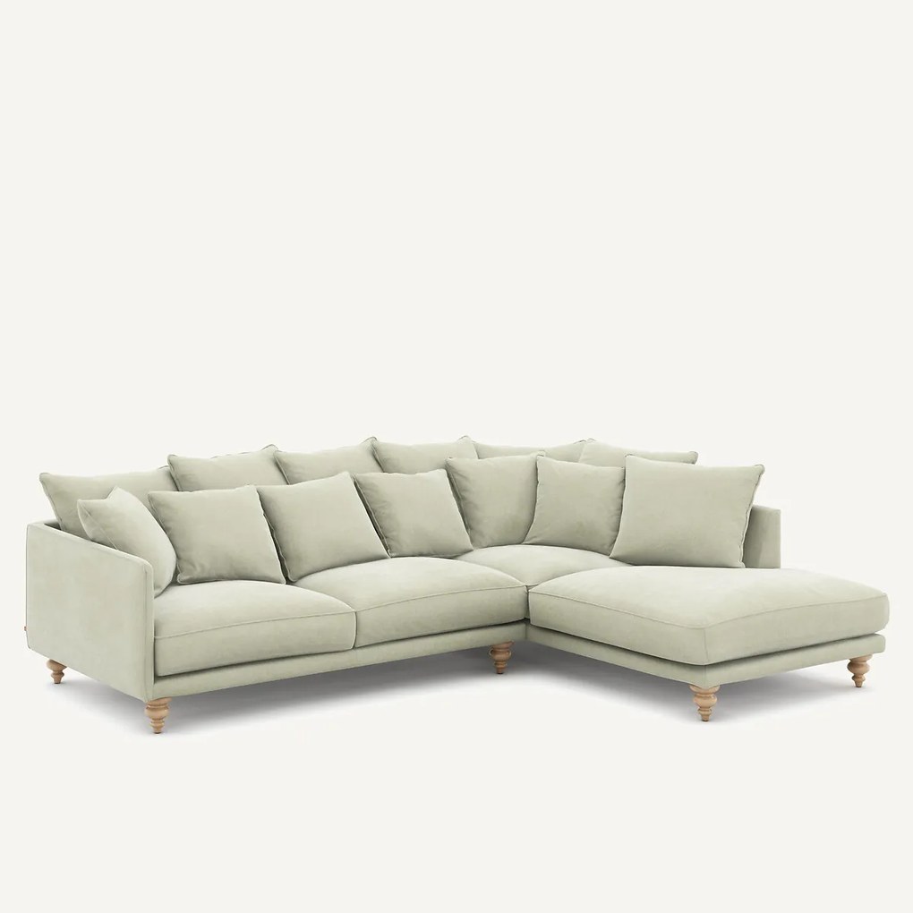 Hoekbank stonewashed fluweel, Lazare