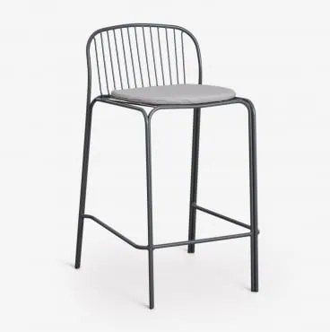 Anerina Hoge Tuinstoel Van Staal Grijs – Grafiet & ↑65 Cm & Zand Grijs - Sklum