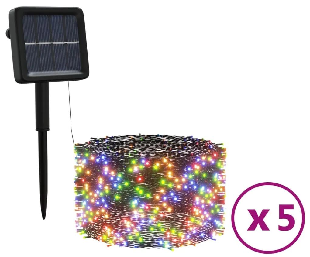 vidaXL 5 st Lichtslinger met 200 LED's solar binnen/buiten meerkleurig