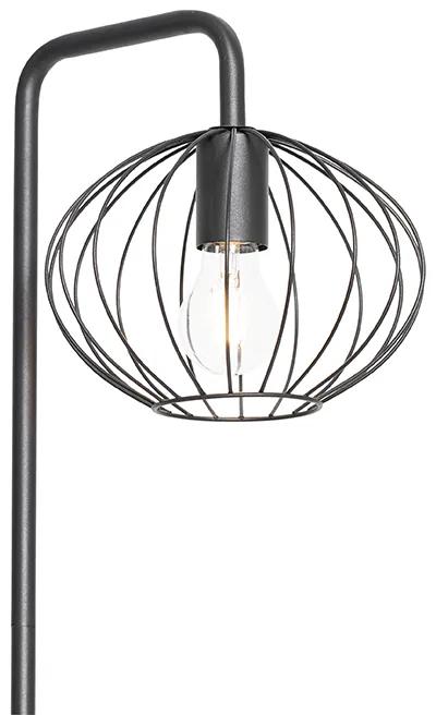 Industriële vloerlamp zwart 23 cm - Margarita Design E27 rond Binnenverlichting Lamp
