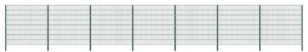 vidaXL Schuttingpaneel met palen 11,9x1,6 m ijzer groen