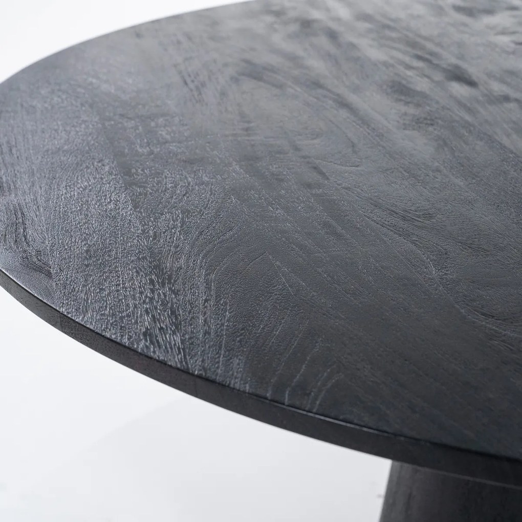 Ronde Eettafel Zwart 130 Cm - 130 X 130cm.