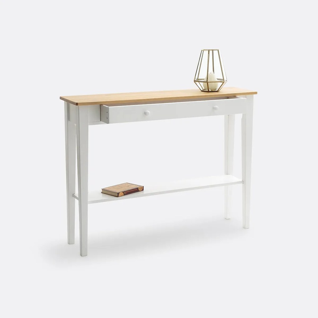 Wandtafel 1 lade in massief dennenhout, Alvina