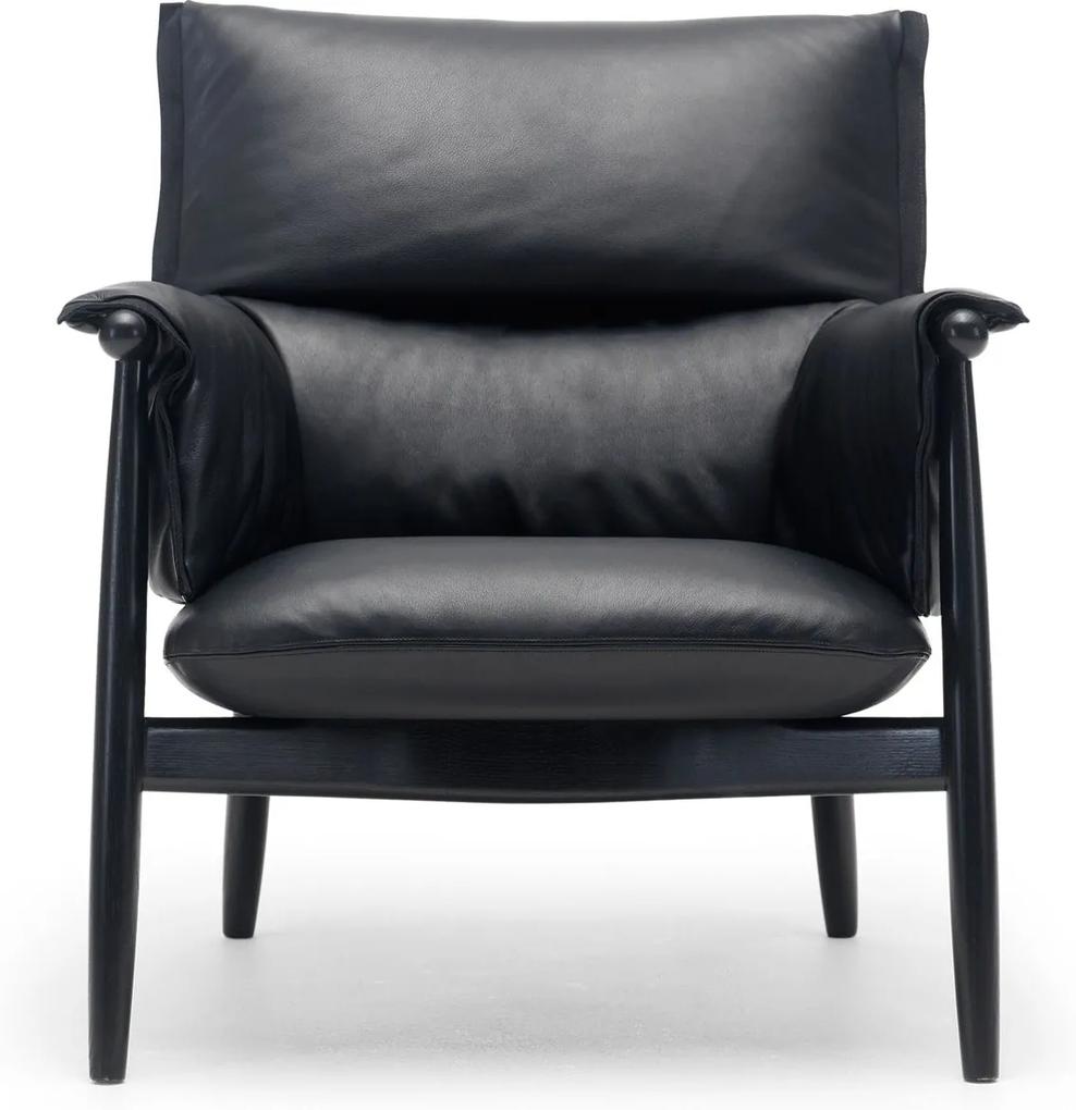 Carl Hansen & Son E015 Embrace fauteuil zwart eiken - Thor 301 leer - black edging strip