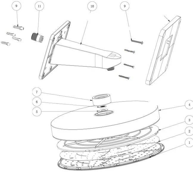 Hotbath Cobber M420 opbouw hoofddouche 30cm geborsteld messing PVD