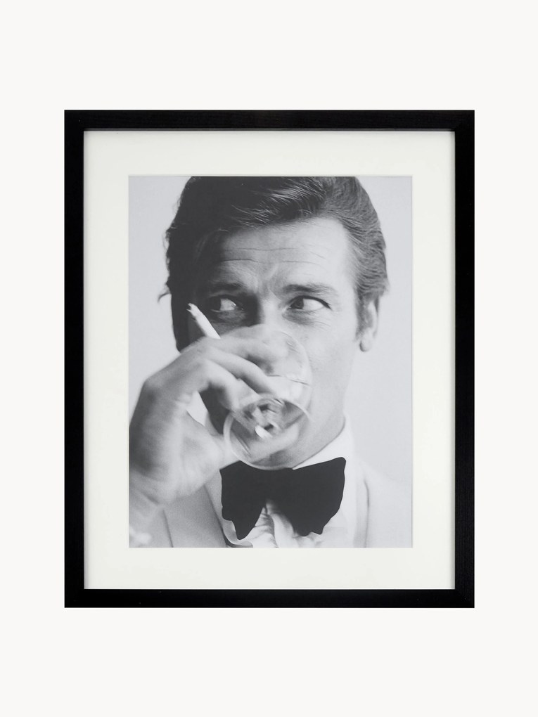 Ingelijste digitale print James Bond Drinking
