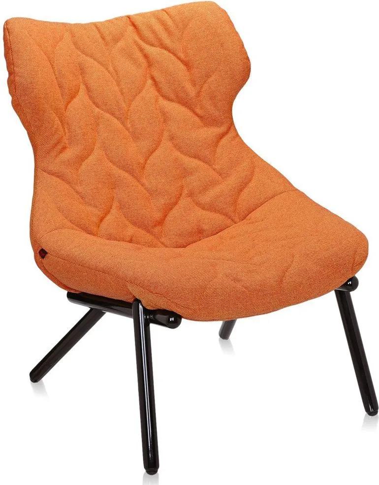 Kartell Foliage fauteuil zwart onderstel trevira oranje