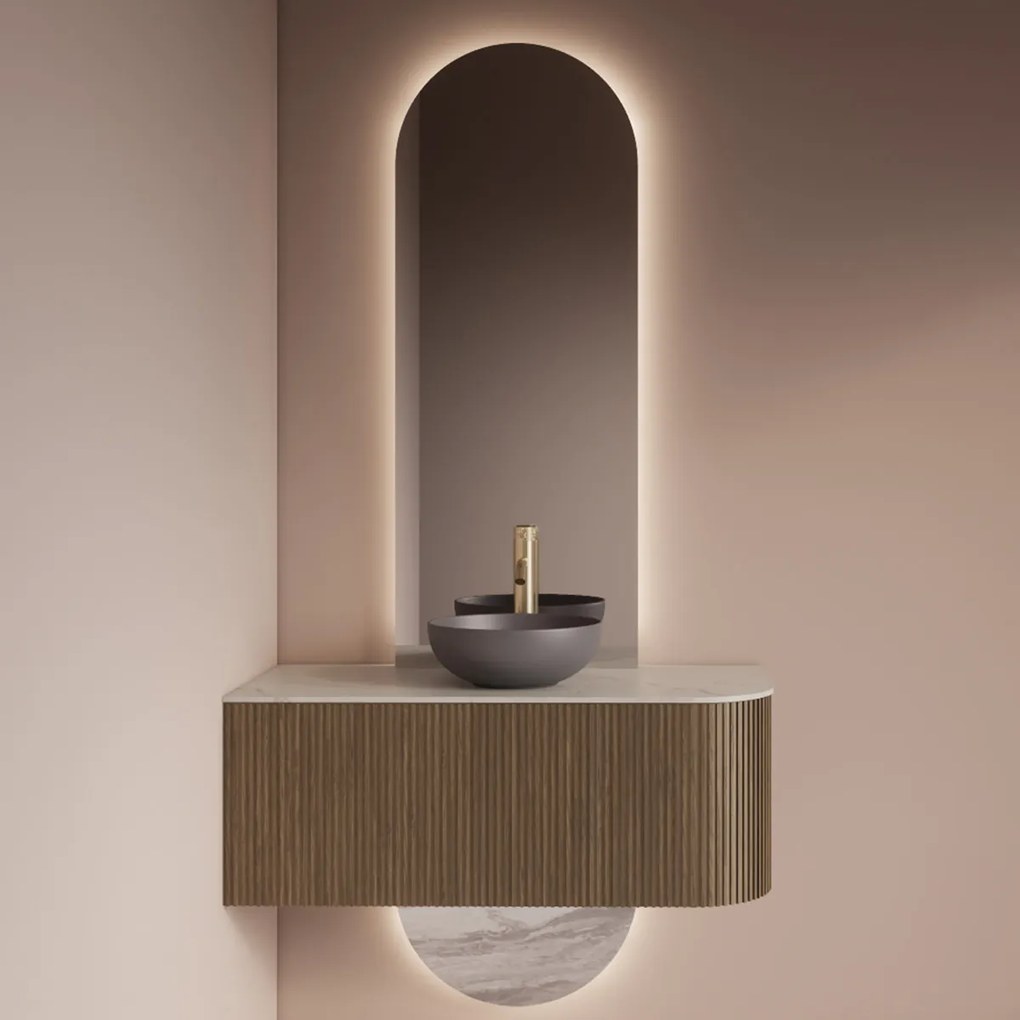 Gliss Design Selene spiegel tweedelig ovaal 40x165cm met handsensor