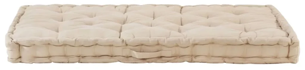 vidaXL Palletvloerkussen 120x80x10 cm katoen beige