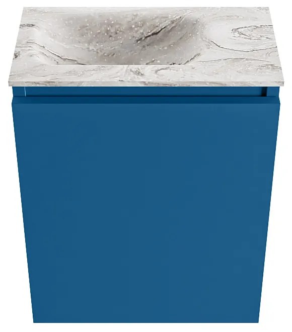 Mondiaz Ture DLux toiletmeubel 40cm jeans met wastafel glace links met kraangat