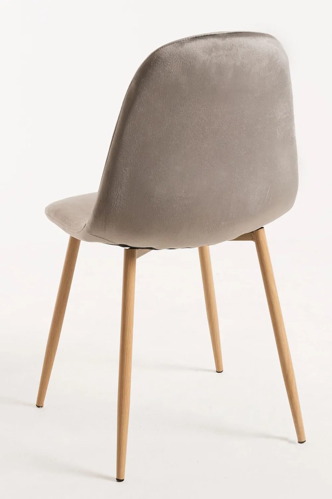 Set van 4 Teok Fluwelen Stoelen