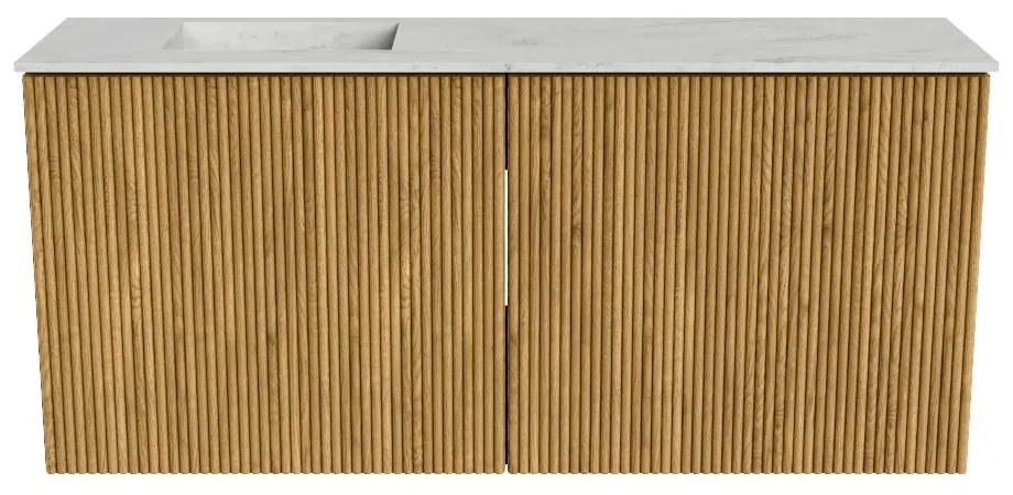 Mondiaz Joya DLux 90cm toiletmeubel oak met wastafel faye links zonder kraangat opalo