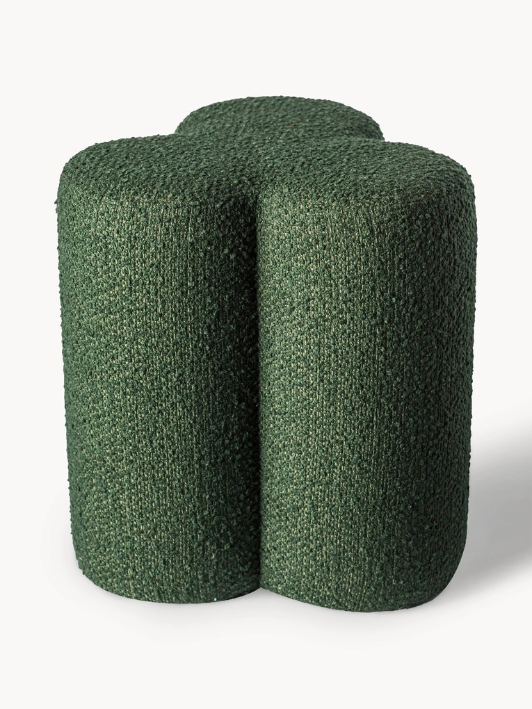 Bouclé gestoffeerde poef Clover