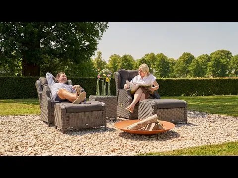 Garden Collections Chicago Lounge Tuinstoel Verstelbaar Wicker Zwart