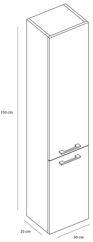 Differnz Somero hoge kast l-r hoogglans wit