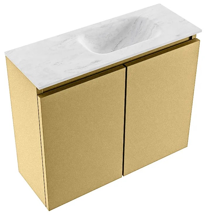 Mondiaz Ture DLux toiletmeubel 60cm oro met wastafel opalo rechts zonder kraangat